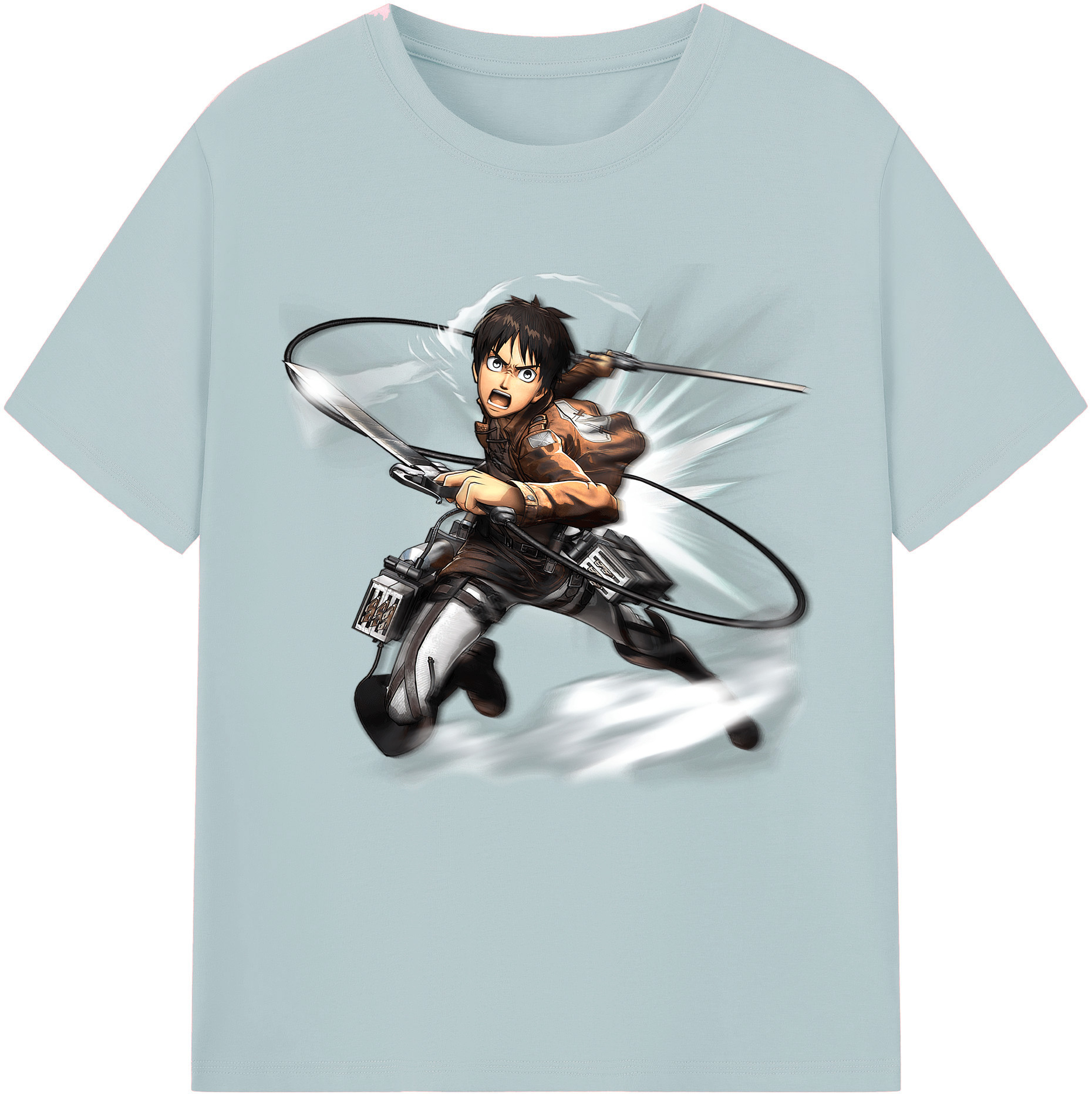 （画像用） 進撃の巨人 エレン･イェーガー Attack on Titan Eren Jäger 綿100％半袖Tシャツ（フロントプリント）